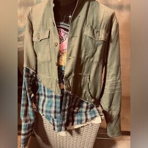 2 Item Bundle - Fendi Sunglasses Aviator - Greg Lauren Dress Shirt - Buttondown